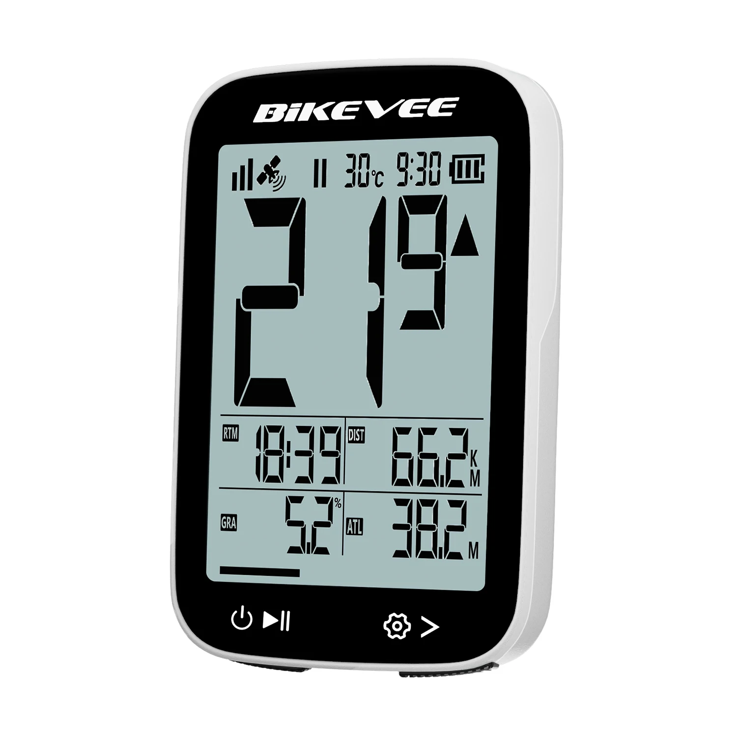 Wireless Bike Compute GPS Cycling Bicycle Speedometer Odometer Stopwatch MPH KM/H Auto Start/Stop/Backlight Black White Shell - view 6