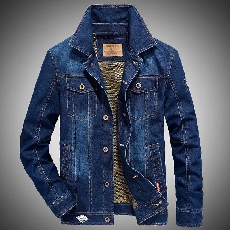 Retro Spijkerjack Heren Lente Herfst Vintage Heren Cowboy Motor Jassen Single Breasted Denim Jas Chaquetas Hombre Plus Maat 6xl