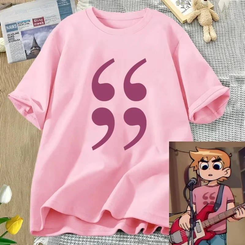

Scott Pilgrim Takes Off T-Shirt Women Men Anime Cospaly Tshirts Comma Graphic Tee Cotton Manga Short Sleeve Clothes T Shirt Top