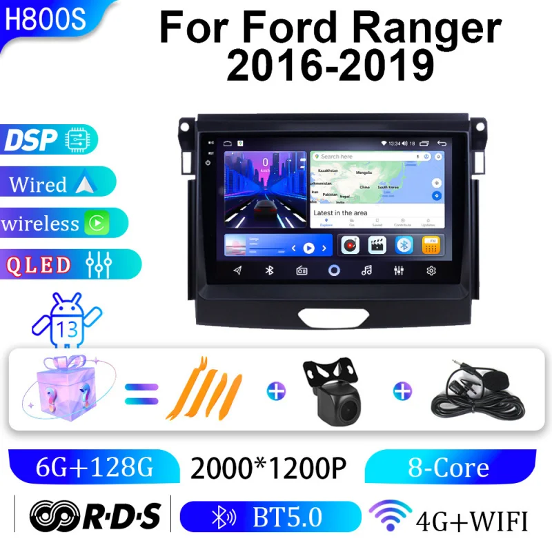 

For Ford Ranger 16-19 Car Multimedia Player Android Car Player GPS WIFI Carplay 4G Car Radio Navigation Stereo Car Electronic