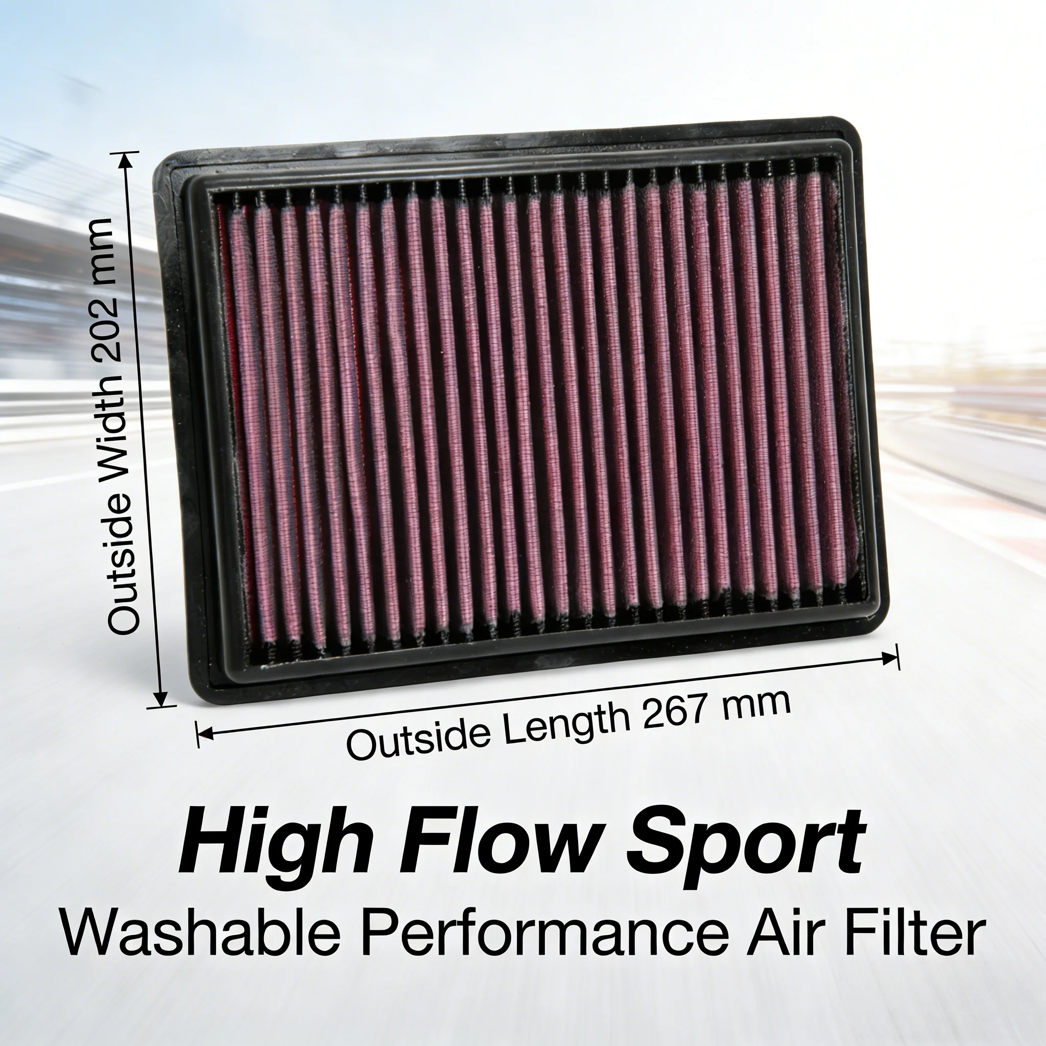 

Для Chevrolet Equinox, GMC Terrain, Holden Equinox 2017-2026 1.5 1.6 2.0: Спортивный моющийся воздушный фильтр высокой пропускной способности 33-5069 23279657