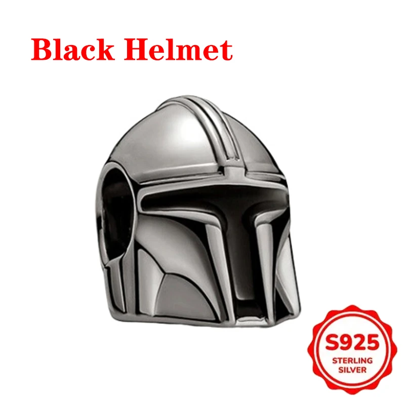 Star Wars 925 Sterling Silber Schattenkrieger Charm Helm Kriegsroboter Perlen Passend für Original Damen Armband Anhänger DIY Schmuck Geschenke