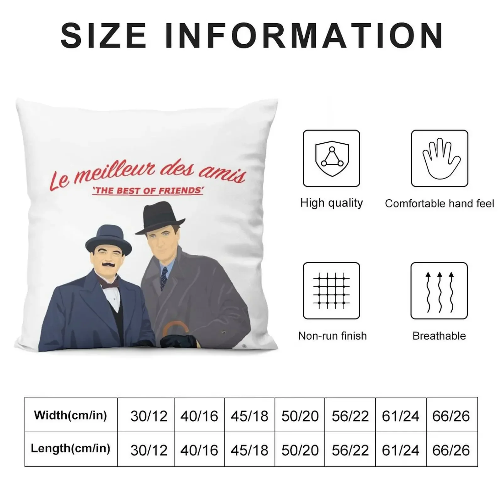 The best of friends - Poirot & Hastings Throw Pillow Pillow Case Christmas pillows decor home pillow