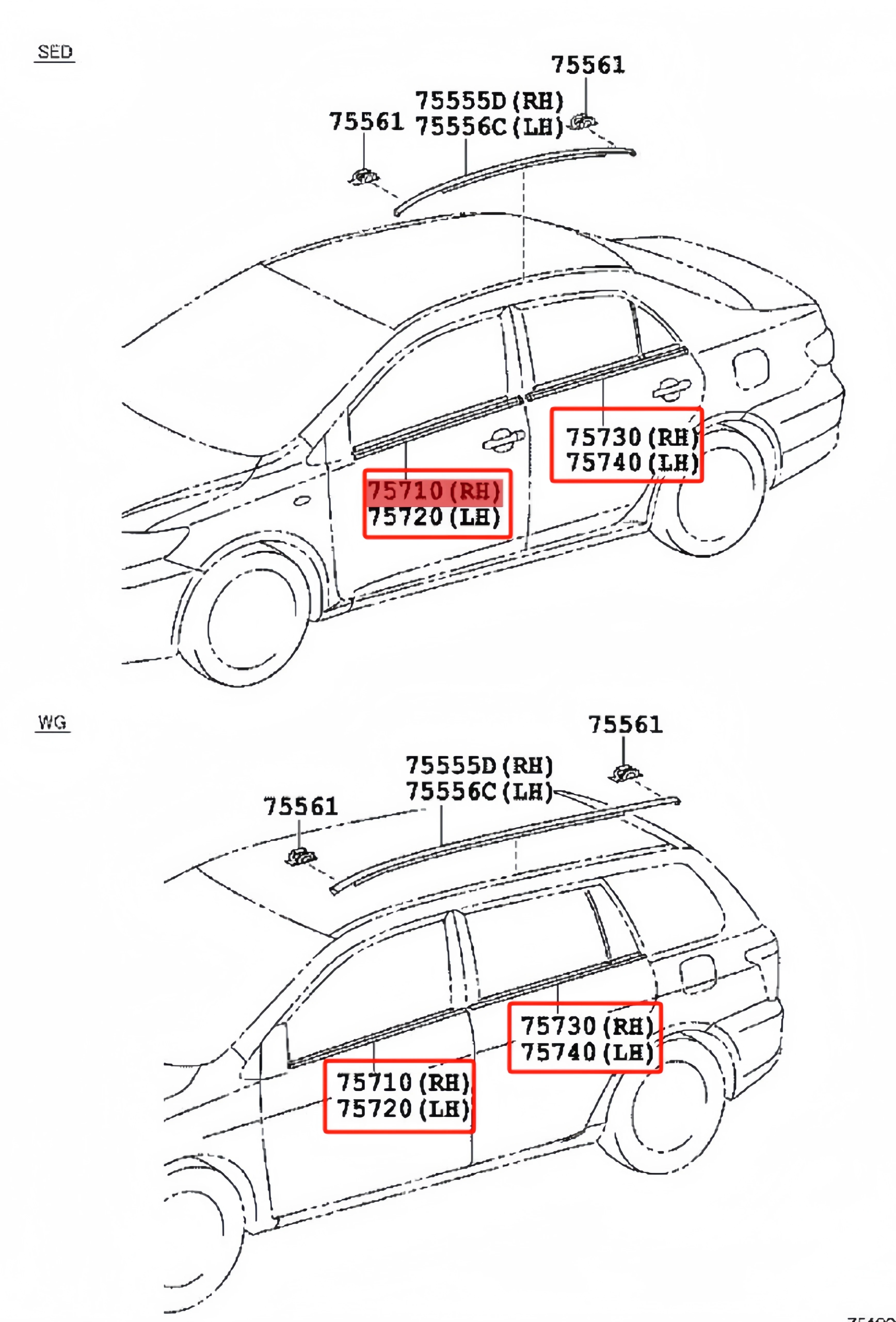 For toyota corolla Axio / Fielder 4pcs Car Weatherstrip Window Moulding Trim Seal Belt 2006 2007 2008 2009 2010 2011 2012