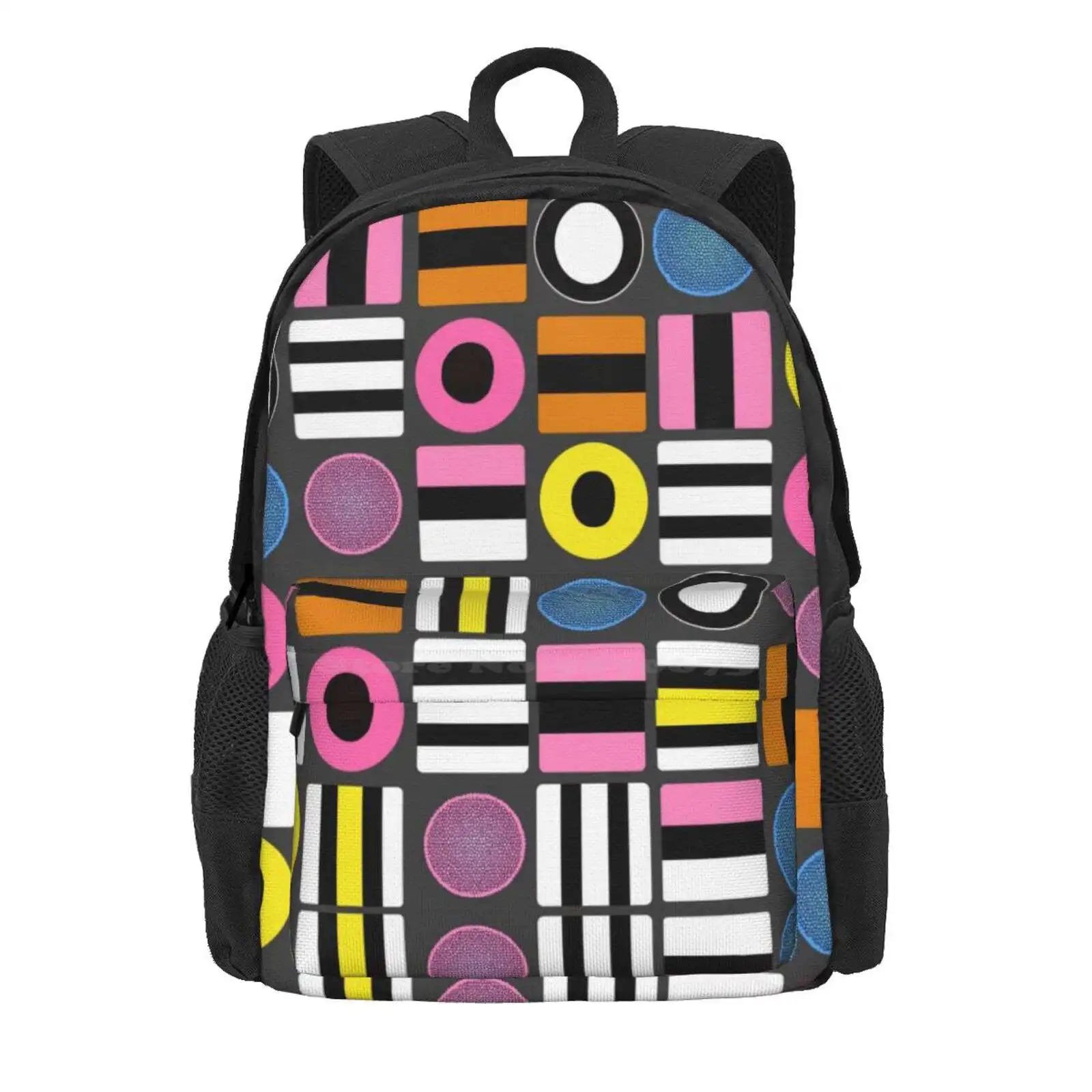 Liquorice All Sorts Surface Pattern Hot Sale Schoolbag Backpack Fashion Bags Candy Liquorice Allsorts Sweets Beacon Sweets