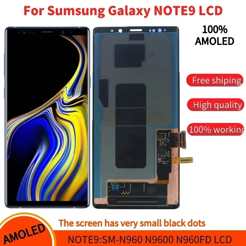 100%Super AMOLED Screen for Samsung Galaxy Note9 LCD SM-N960 N9600 N960F/DS Lcd Display Digital Touch Screen Replacement