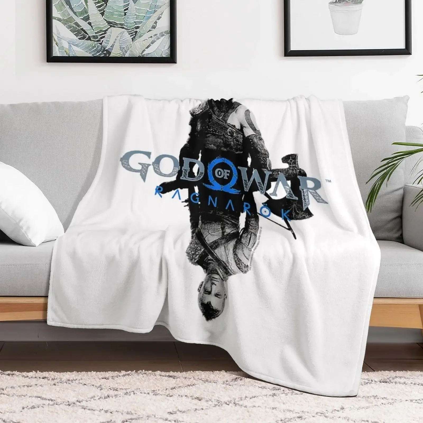 God of War_ Ragnarok Kratos and Atreus Throw Blanket Summer Multi-Purpose Bed decorative Blankets