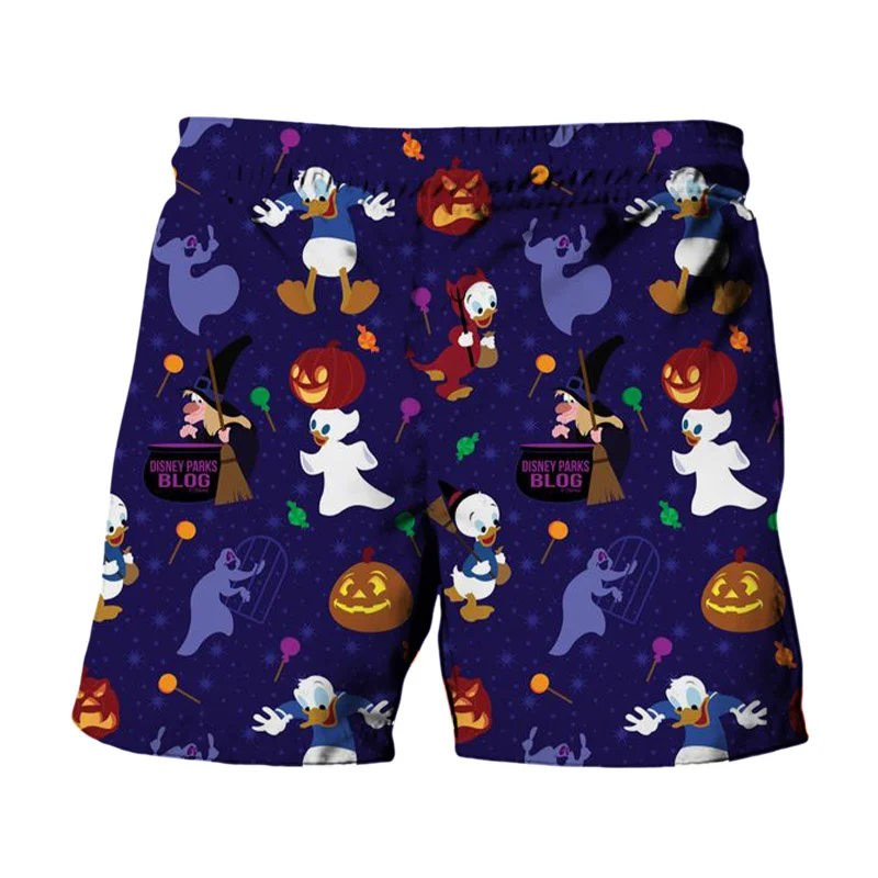 Disney Brand Stitch And Mickey Minnie Print Summer Men\'s Swimwear Beach Club Y2K Halloween Collection Fashion Casual Shorts 2024