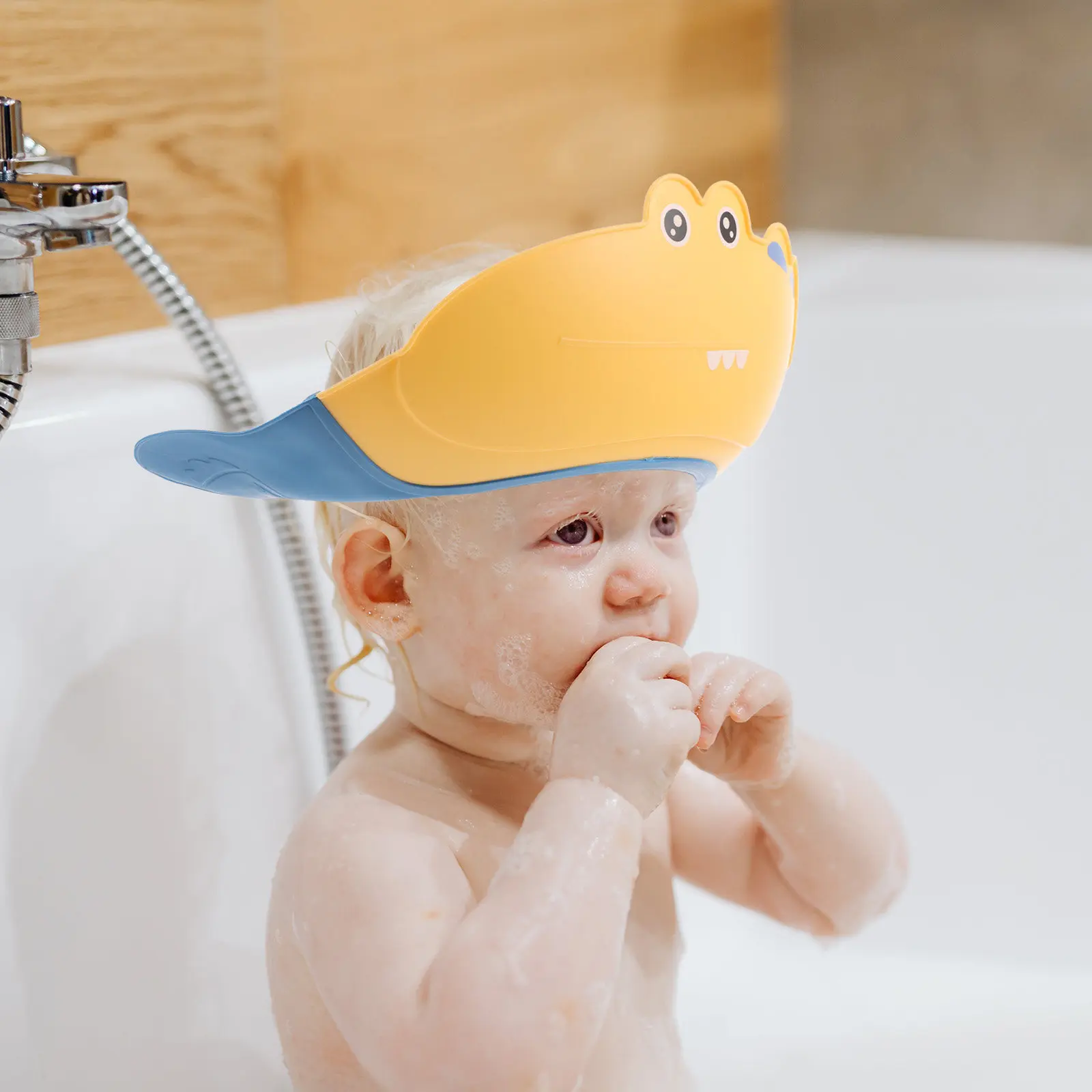 

Kids Bath Hat Waterproof Adjustable Hair Washing Visor for Toddlers Soft Shower Cap for Face Protection during
