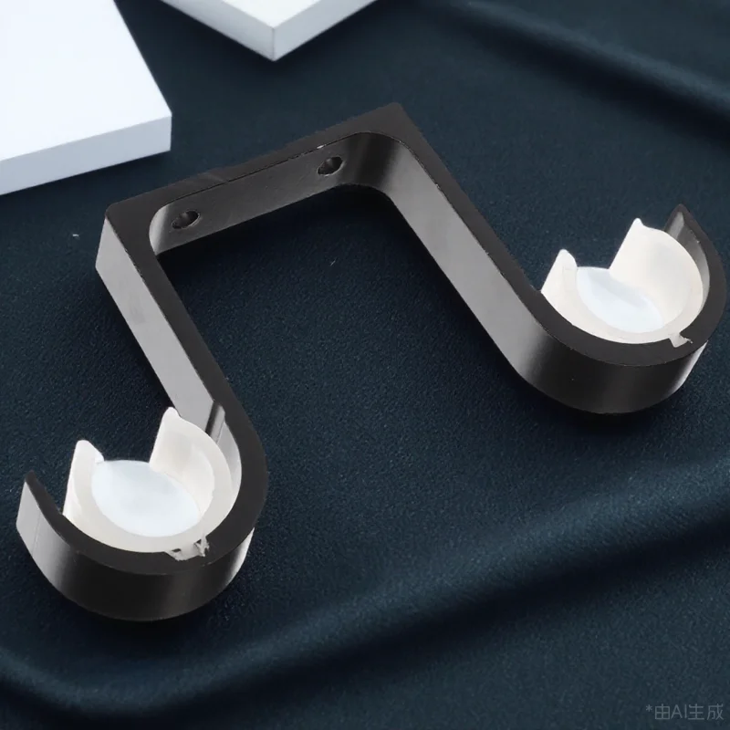 

Double Curtain Rod Bracket Ceiling Mount Aluminum Alloy Heavy Duty Window Curtain Rod Support Valance Support Holder
