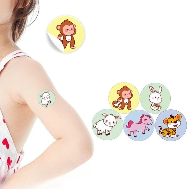 

50Pcs 100Pcs 120Pcs/Set Cartoon/solid Color Band Aid Round Patch Children's Vaccination Plaster First Aid Adhesive Bandages