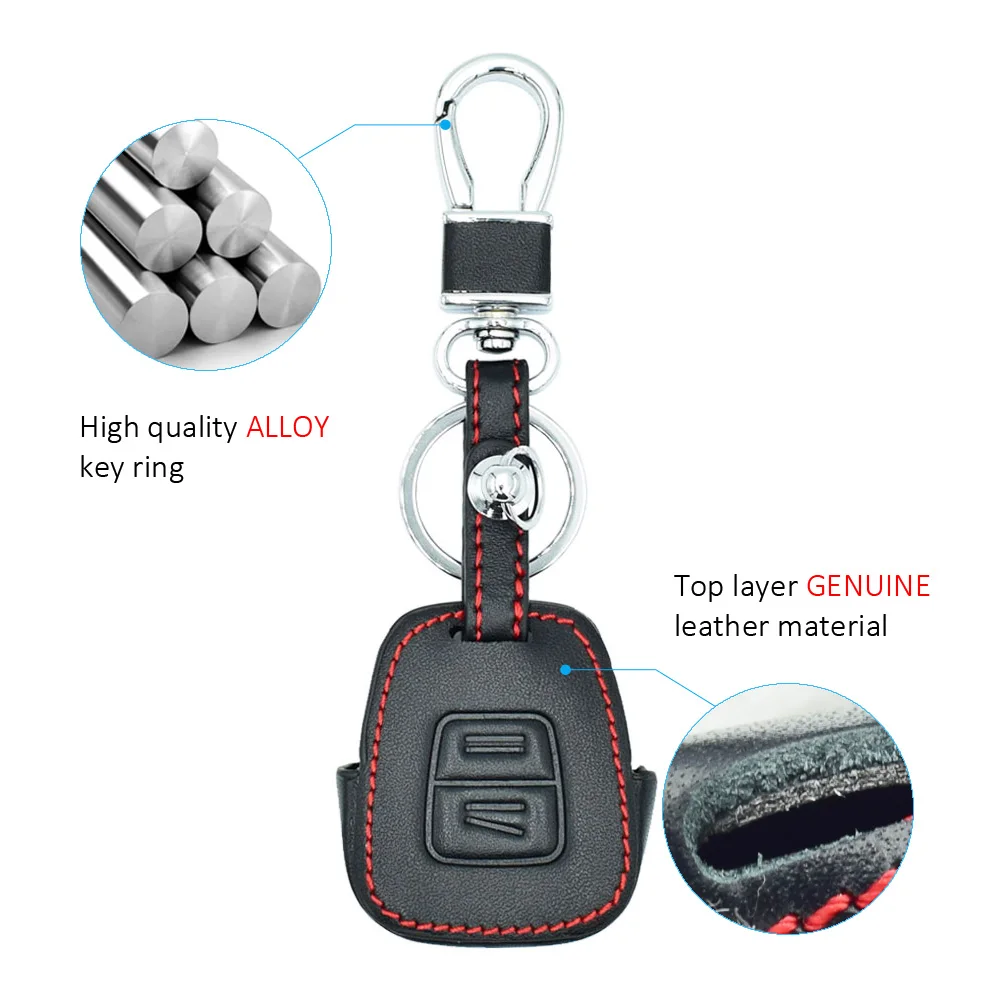 ATOBABI Leather Car Key Case Keychain For Opel Astra G Zafira A Frontera Omega B 2002 2003 Remote Control Fobs Protector Cover