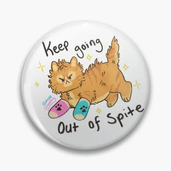 Keep Going Out Of Spite  Soft Button Pin Cartoon Women Decor Fashion Creative Brooch Hat Collar Gift Badge Cute Lover Clothes