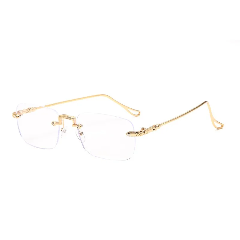 

Photosensitive color-changing anti-blue glasses Frameless temperament women's flat glasses Finished myopia glasses