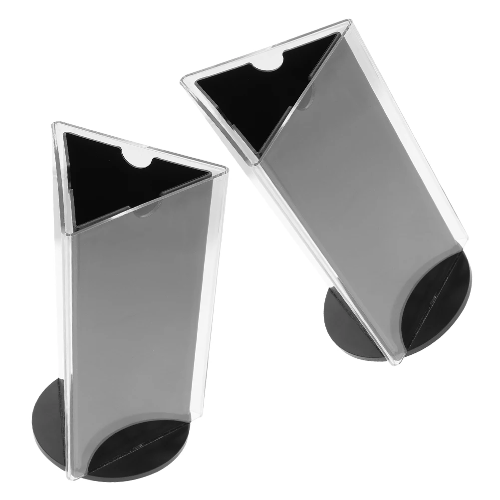 

2 Pcs Rotating Table Card Acrylic File Holder Display Stands Menu Sign Cafe Holders Clear Paper Bar