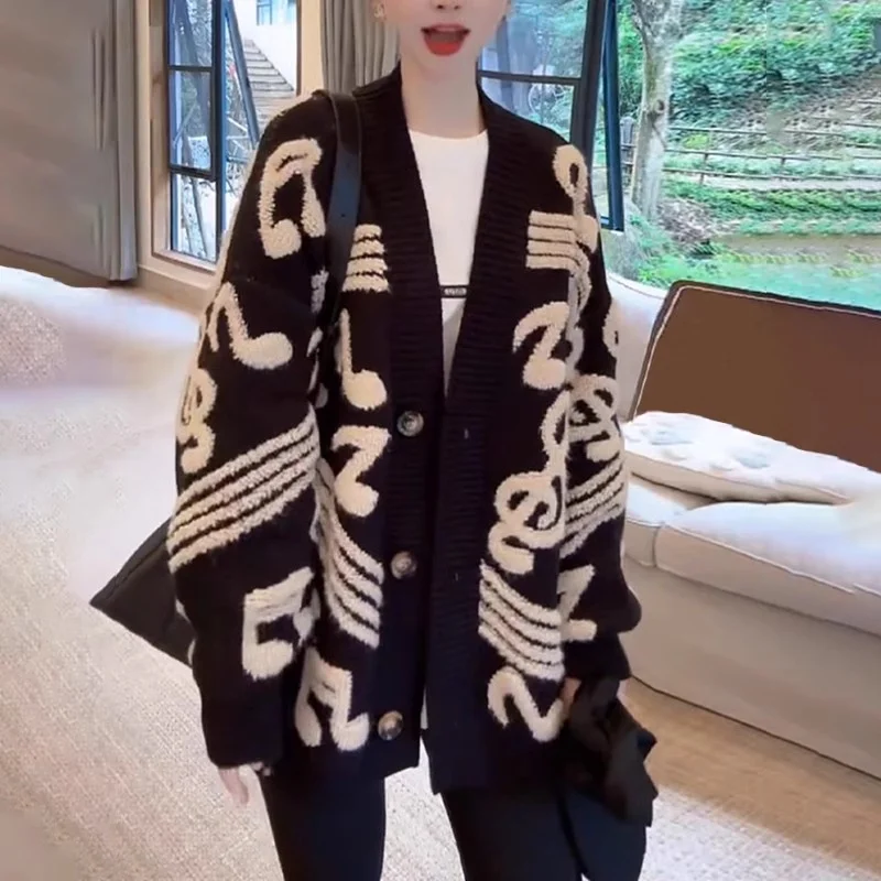 Guangzhou Tredicesimo volto Maglione lavorato a maglia da donna ular di quest'anno Grande Lang No Pilling Maglione cardigan aperto Olio sud