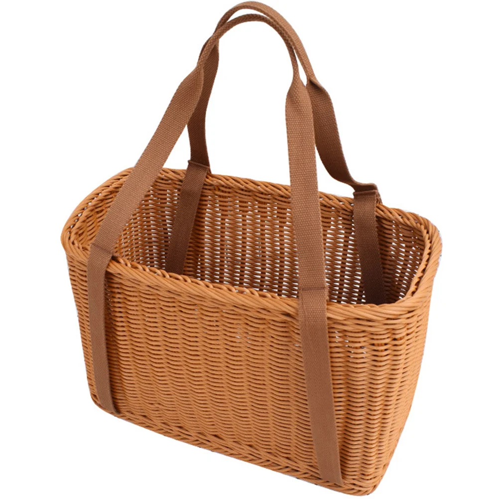 Tote Bag for Women Hand Basket Fruit Handle Kitchen Candy Brown Delicate Food Container Miss