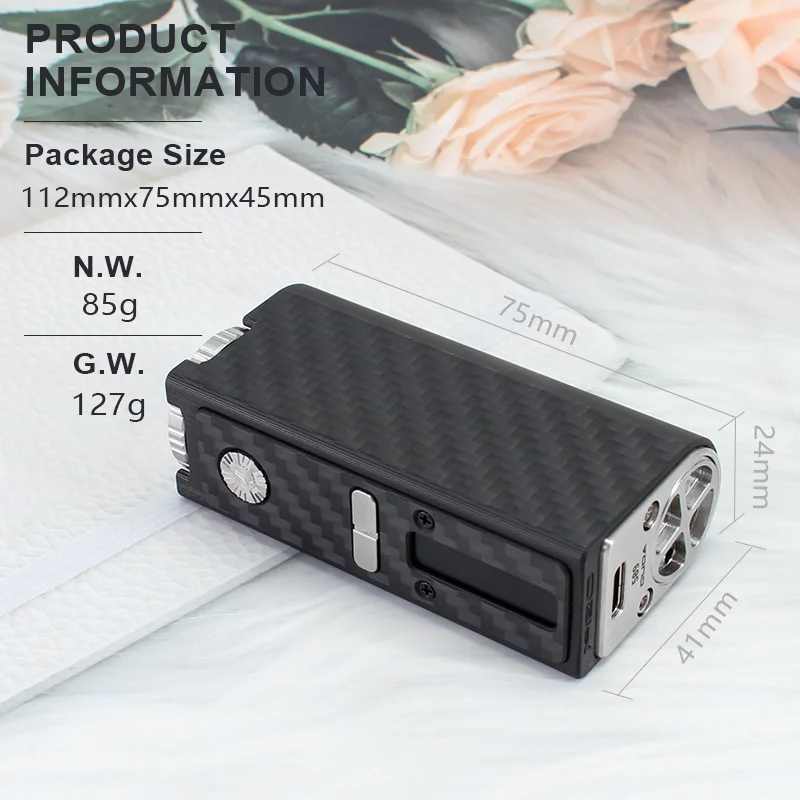 DIY SXK Stil PRC CUDA DNA60C 60W VW Box Mod, 24mm'ye kadar USB-C Portu ile Uyumlu, Tek 18650 Pil Kullanımlı Donanım Yedek Parçaları