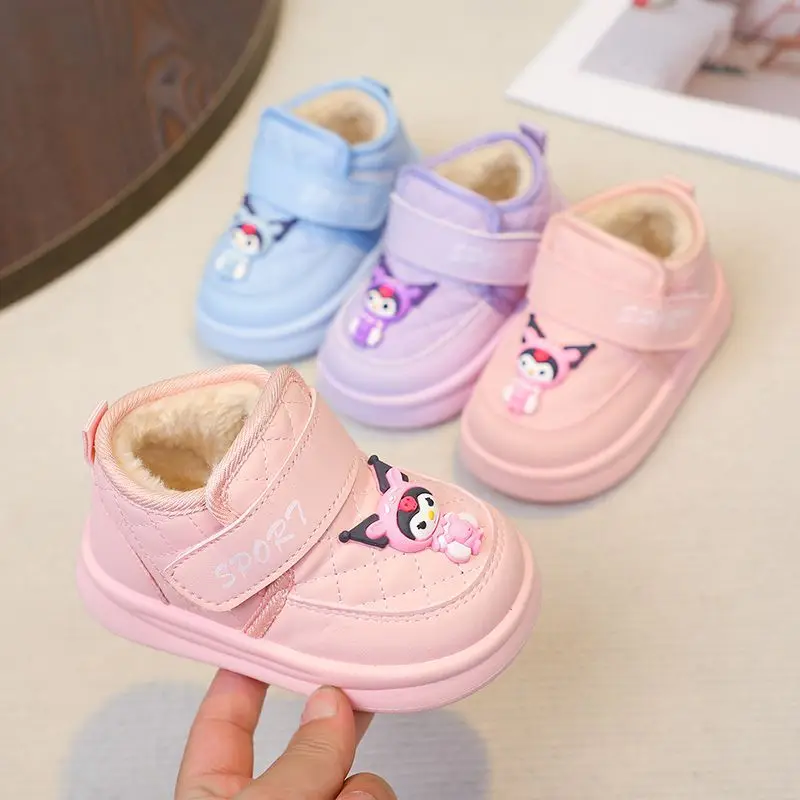 شتاء جديد الأطفال الأحذية القطنية للفتيات الفتيان موضة لينة أسفل المضادة للانزلاق تنوعا الدفء أحذية قطنية حذاء كاجوال