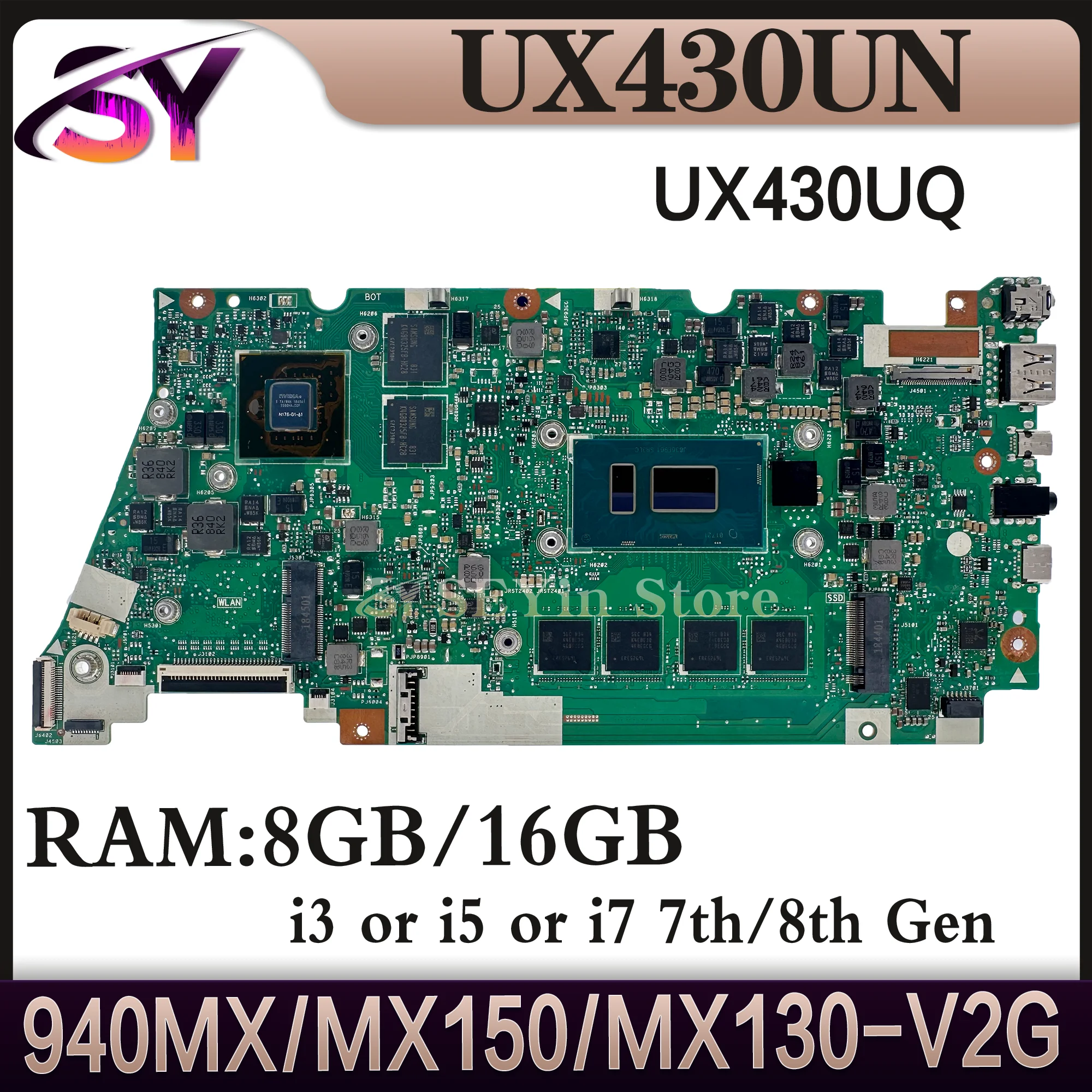

UX430UN UX430UQ Mainboard For ASUS RX430UQ BX430UQ RX430UN BX430UN UX430UNR UX430UA Laptop Motherboard i3 i5 i7 7th/8th Gen