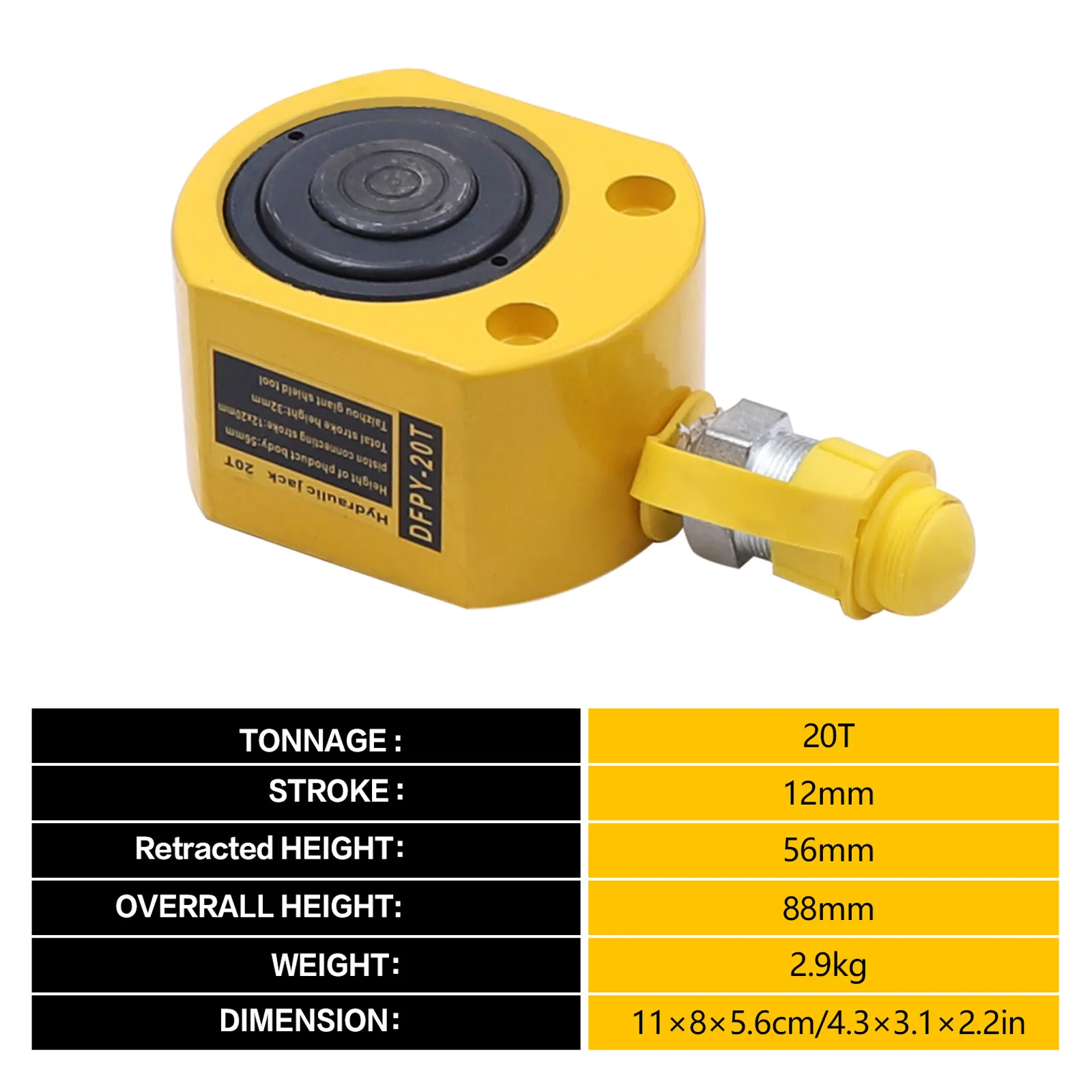 20T/44092.45lbs 수동 유압 잭 60MPa 에어 펌프 리프트 램 차체 프레임 수리 도구 키트