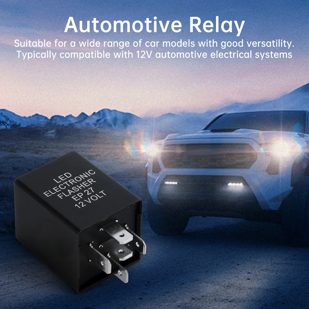 Universal 5-pin LED Electronic Flasher Relay 12V Normally Open EP27 Car Steering Double Flashing LED Light Flashing Relay