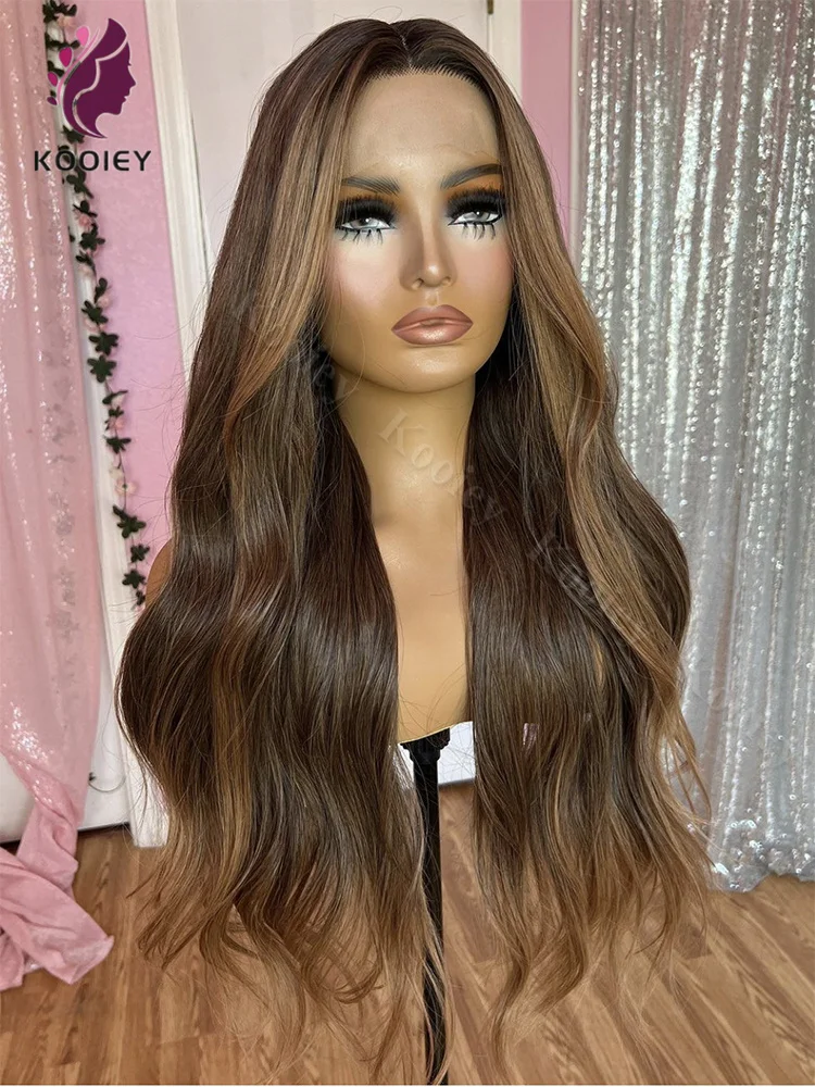 Brown Highlight Body Wave 5x5 Silk Top Wig Brazilian Remy Transparent Lace Closure Wig 13x4 Lace Front Human Hair Wigs For Women