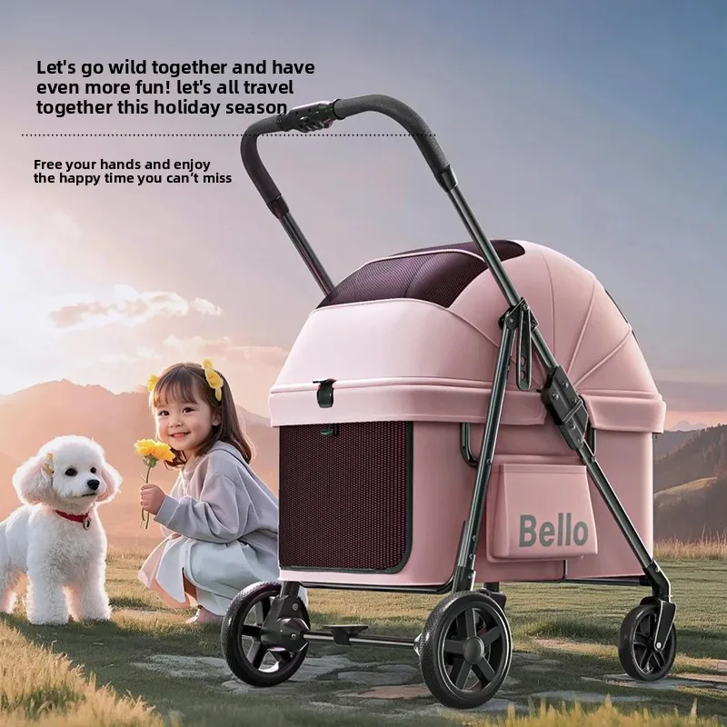 Lightweight Pet Stroller for Small Dogs Cats Foldable Travel Carrier Outdoor