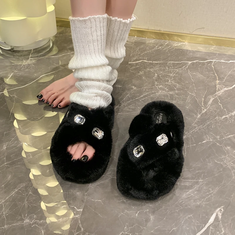 

Модные теплые простые тапочки, женские удобные толстые тапочки, осень 2023, Новое поступление, домашние нескользящие верхние тапочки