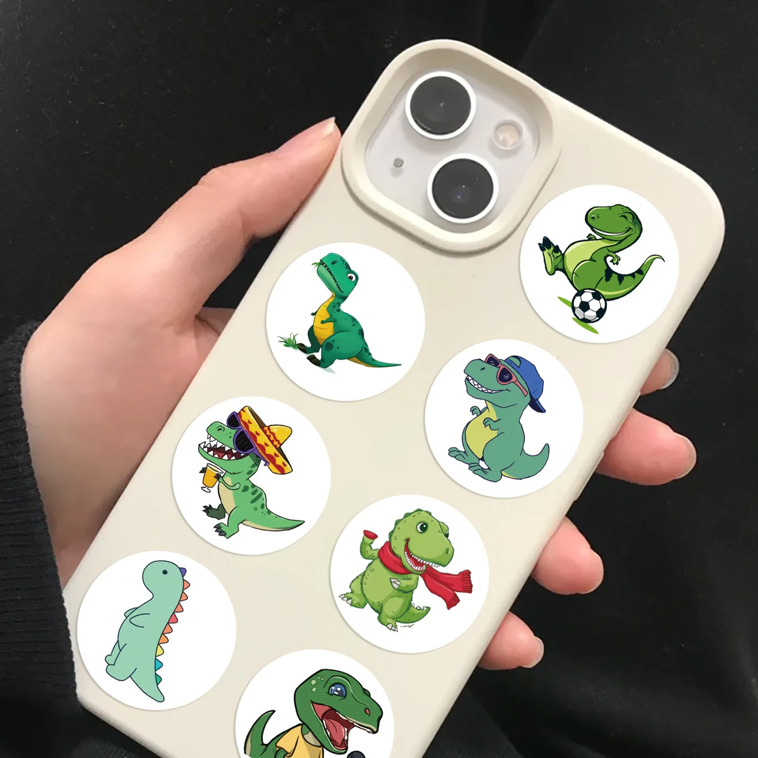 Rouleau d'autocollants Graffiti dinosaure mignon, 500 pièces/rouleau, décoration créative, étui de téléphone portable, carnet de notes, tasse d'eau, jouets cadeaux