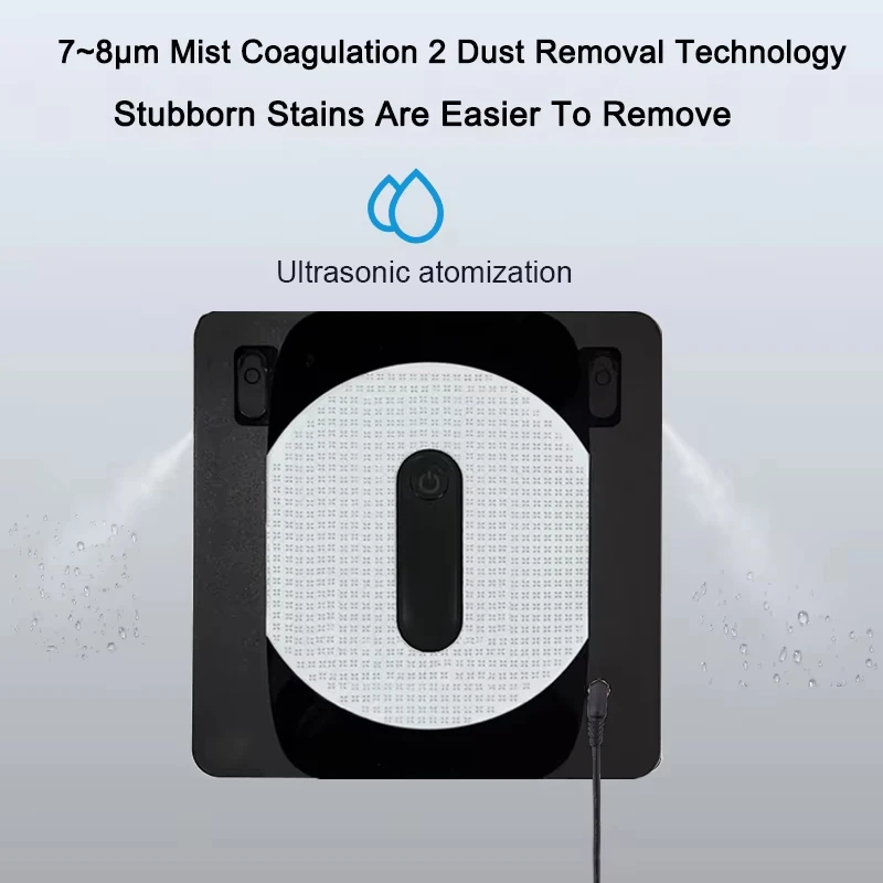 Robot Pembersih Jendela Purerobo W-S8S Semprotan Air Ganda, Memori Cerdas, Pengisap Vakum Tinggi, Anti Jatuh, Robot Pembersih Kaca Dinding Rumah