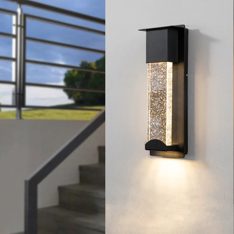 

Outdoor crystal wall lamp waterproof balcony corridor aisle villa lamp courtyard door entry simple LED sensor lamp