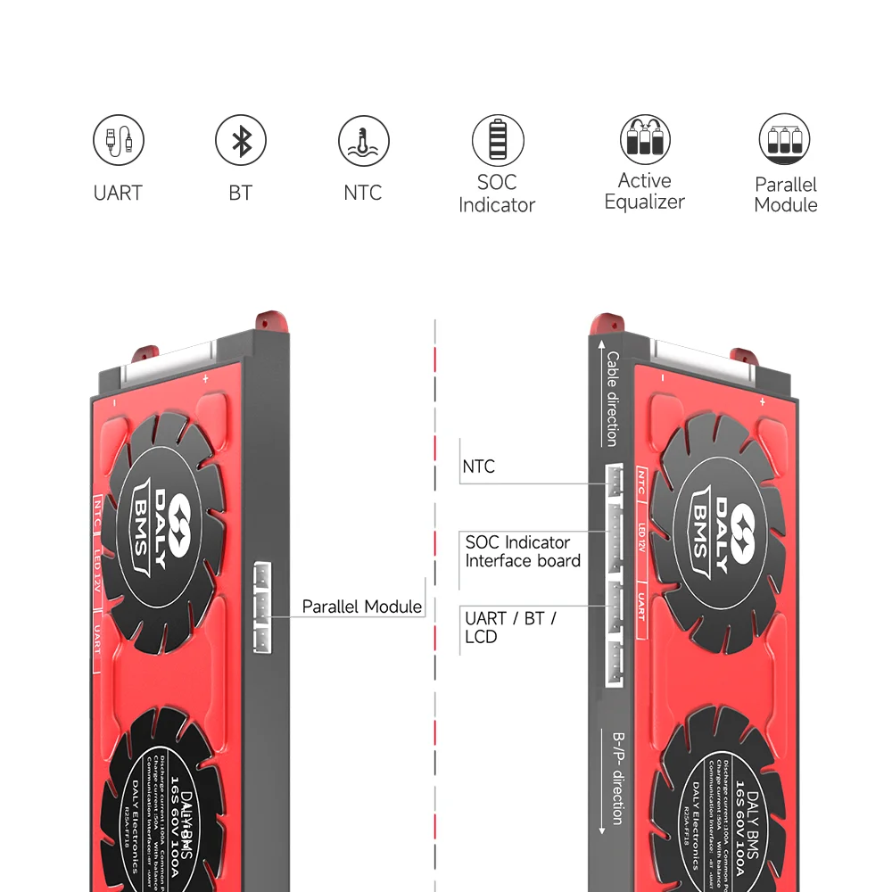 Daly Smart BMS Parallel BMS 4S LiFePO4 3S 7S 8S 10S 12S 13S 14S 15S 16S 17S 20S 24S BMS Bateria 18650 5A Inwerter równoległy