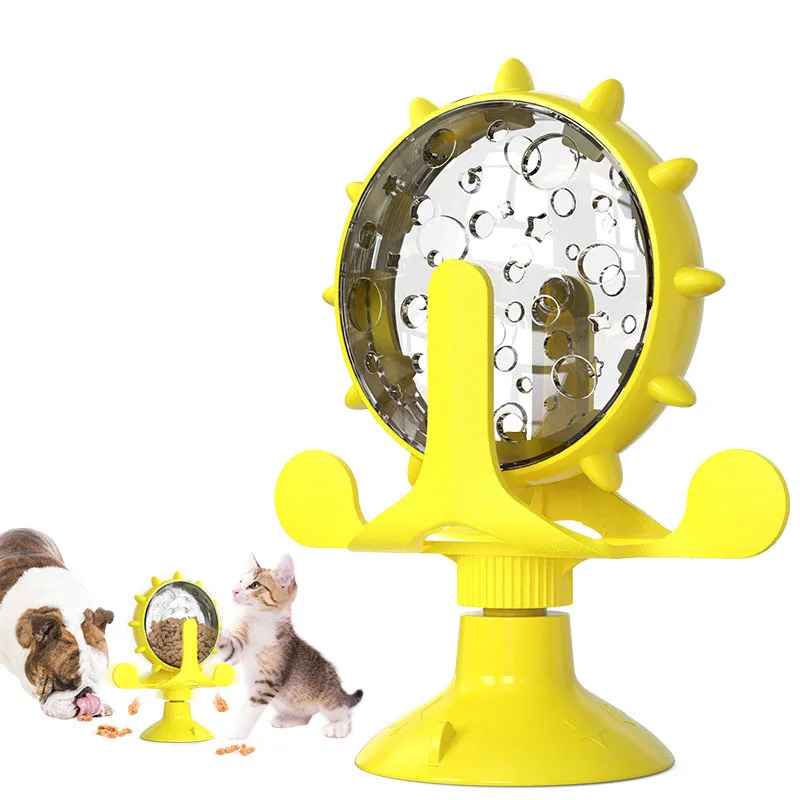 

Windmill Cat Toys Interactive Turntable Teasing Cat Leaking Food Puzzle Toy Relieve Boredom Rotating Kitty Training Pet Supplies