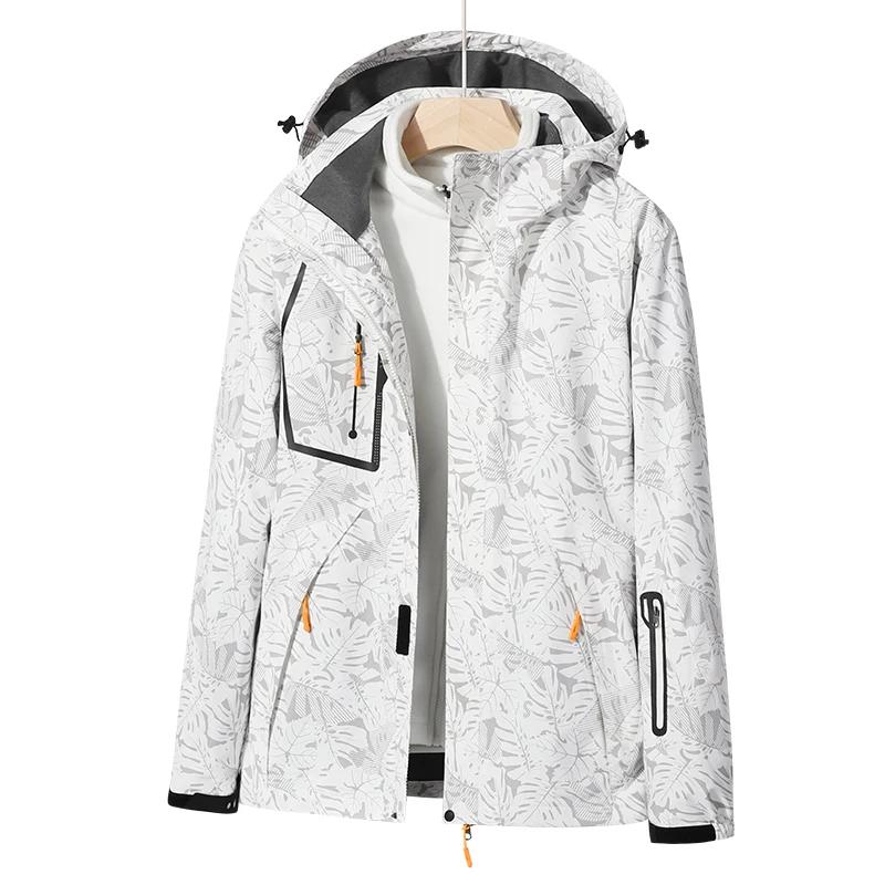 

Men Autumn Winter Trendy Outdoor Mountaineering Jackets Male Detachable Fleece Lined Thickened Windproof 3 In 1 2 Piece Parkas