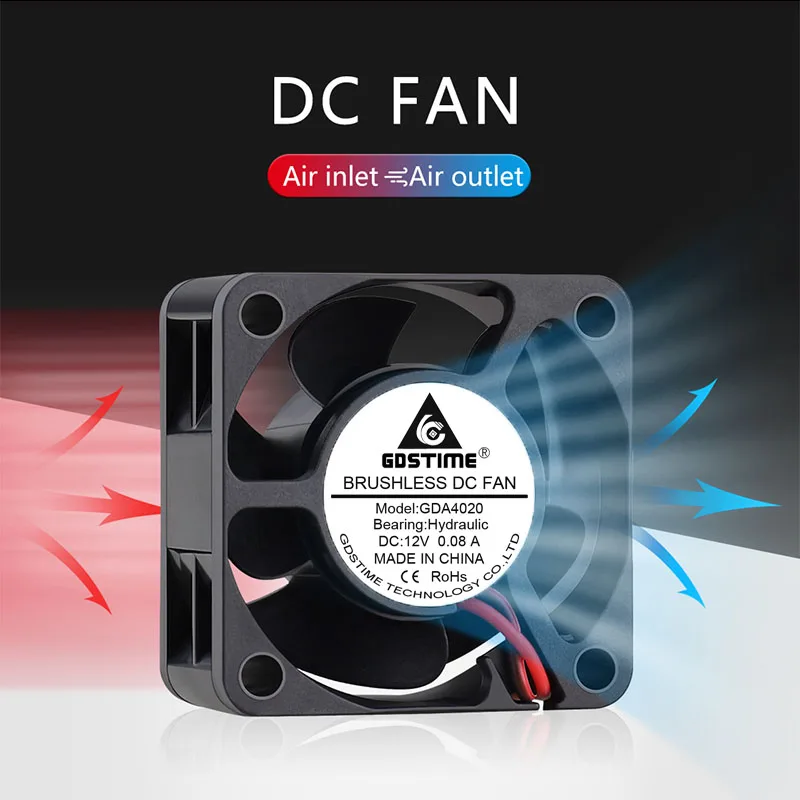 Gdstime 2PCS 5PCS 4CM DC Fan 24V 12V 5V 40x40x20MM Computer Case Cooling Fan Ball Bearing 2PIN 3PIN 4020 Axial Cooler Fan