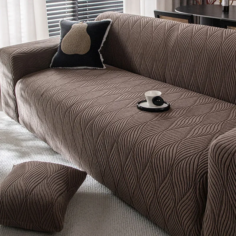 Jacquard Elastic Sofa Covers Geometric ArmChair Knitted Sofa Couch Non-Slip Slipcovers Universal Chair Protector for Living Room