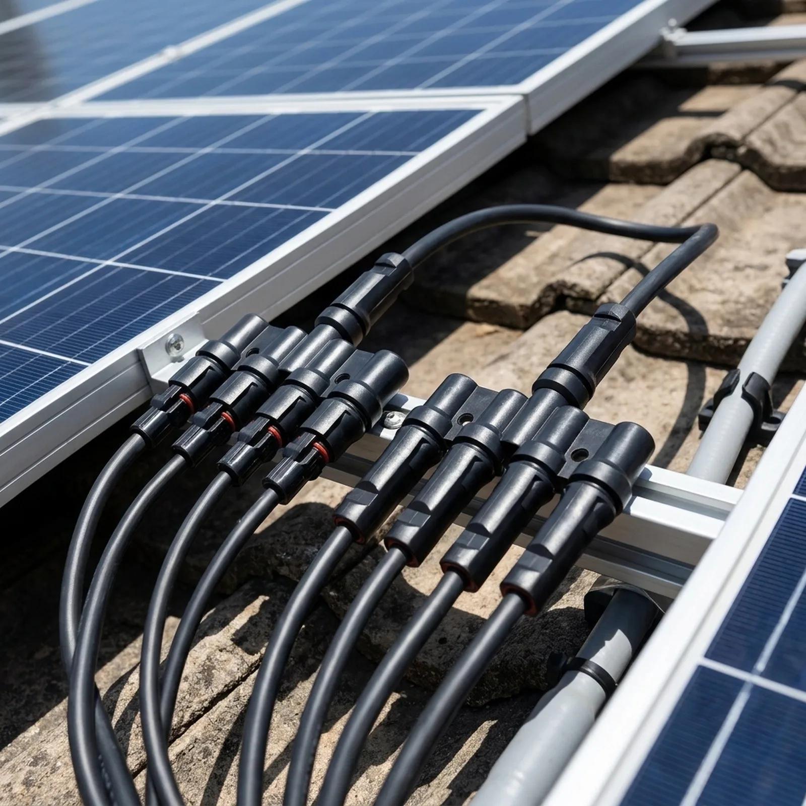 High Quality Solid Solar Connector Solar Panel 1 Pair Connectors Fuse Holder Splitter PV Connectors Protection Voltage