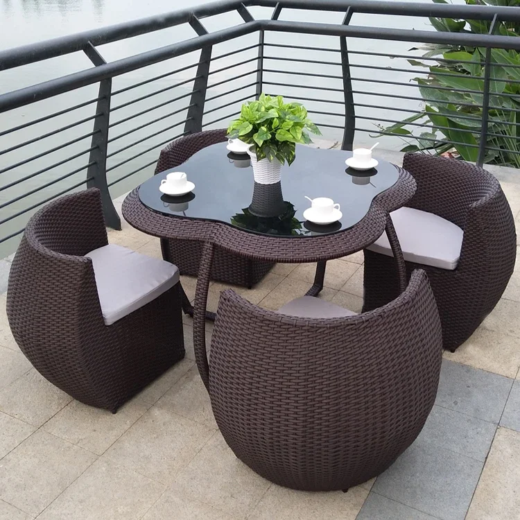 Factory Outdoor Chairs and Tables Furniture Rattan Garden Yard Set