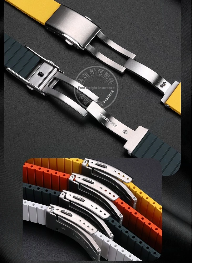 For any brand 18 19 20 21 22mm For Longines Omega IWC Quick watchband FKM fluoro rubber strap For Cut To Size watch accessories