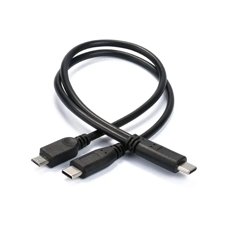 Type-C Male 1/2 Dual Charging Adapter Cable, Dual Port Android Micro USB Dual Port Mini USB T-Type Driving Recorder Power Cord