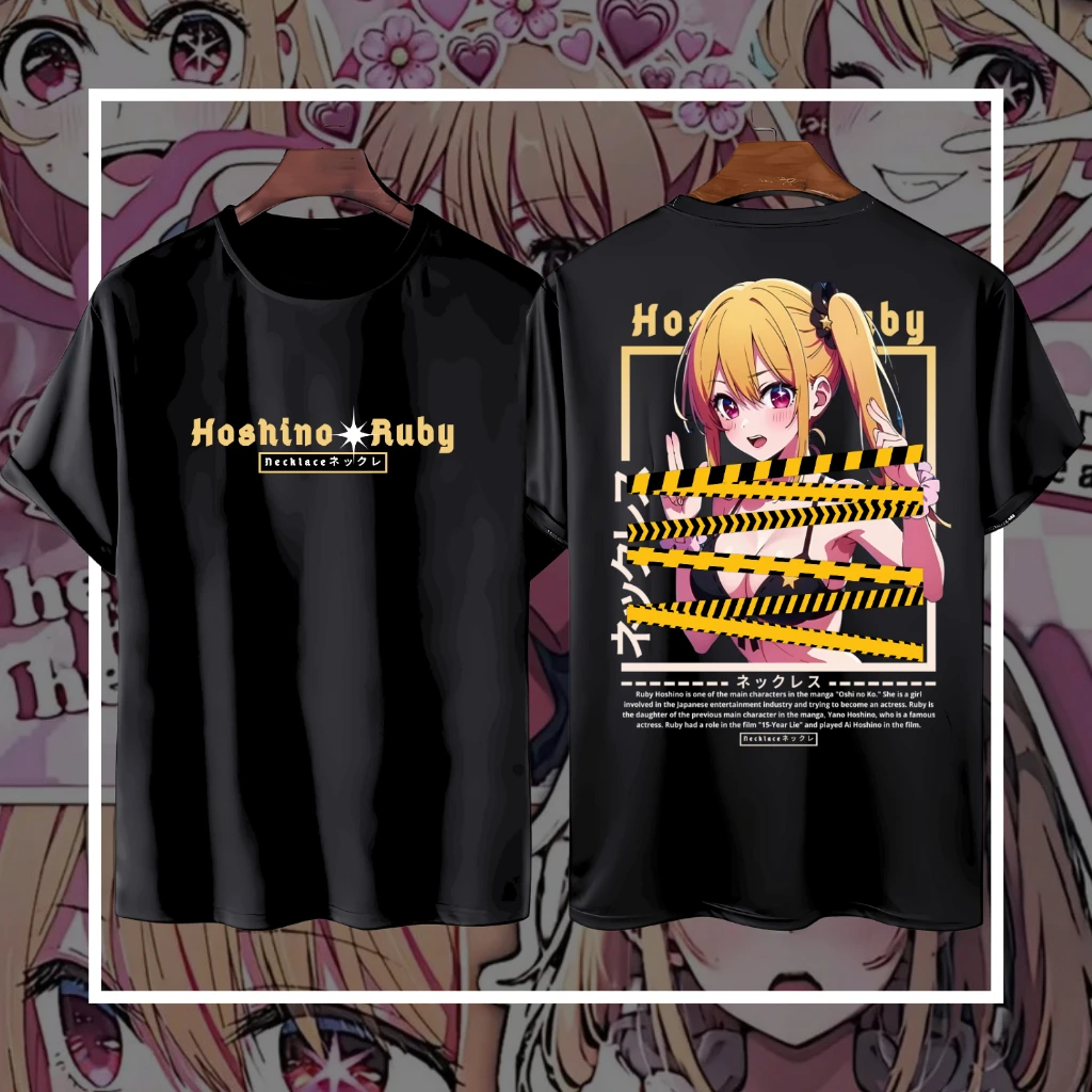 KRONE Kaos Anime RUBY HOSHINO Katun Premium 24s NO SENSOR - Tshirt Oshi No Ko Oversize Pria Dewasa