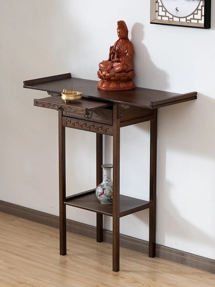 YY Guanyin Table Incense Burner Table Light Luxury Shrine Buddha Table against the Wall Console Tables