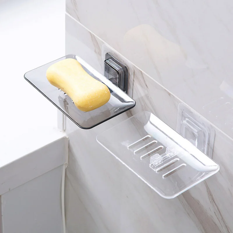 Soap Rack No Drilling Wall Mounted Double Layer Shower Soap Holder Tray Bathroom Accessories Soap Dish Box for Bathroom