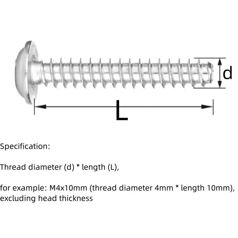 

M2 M2.6 M3 M4 M5 Torx Round Head Self Tapping Screws 304 Stainless Steel Flat Tail Anti Theft Pan Head Screw with Gasket