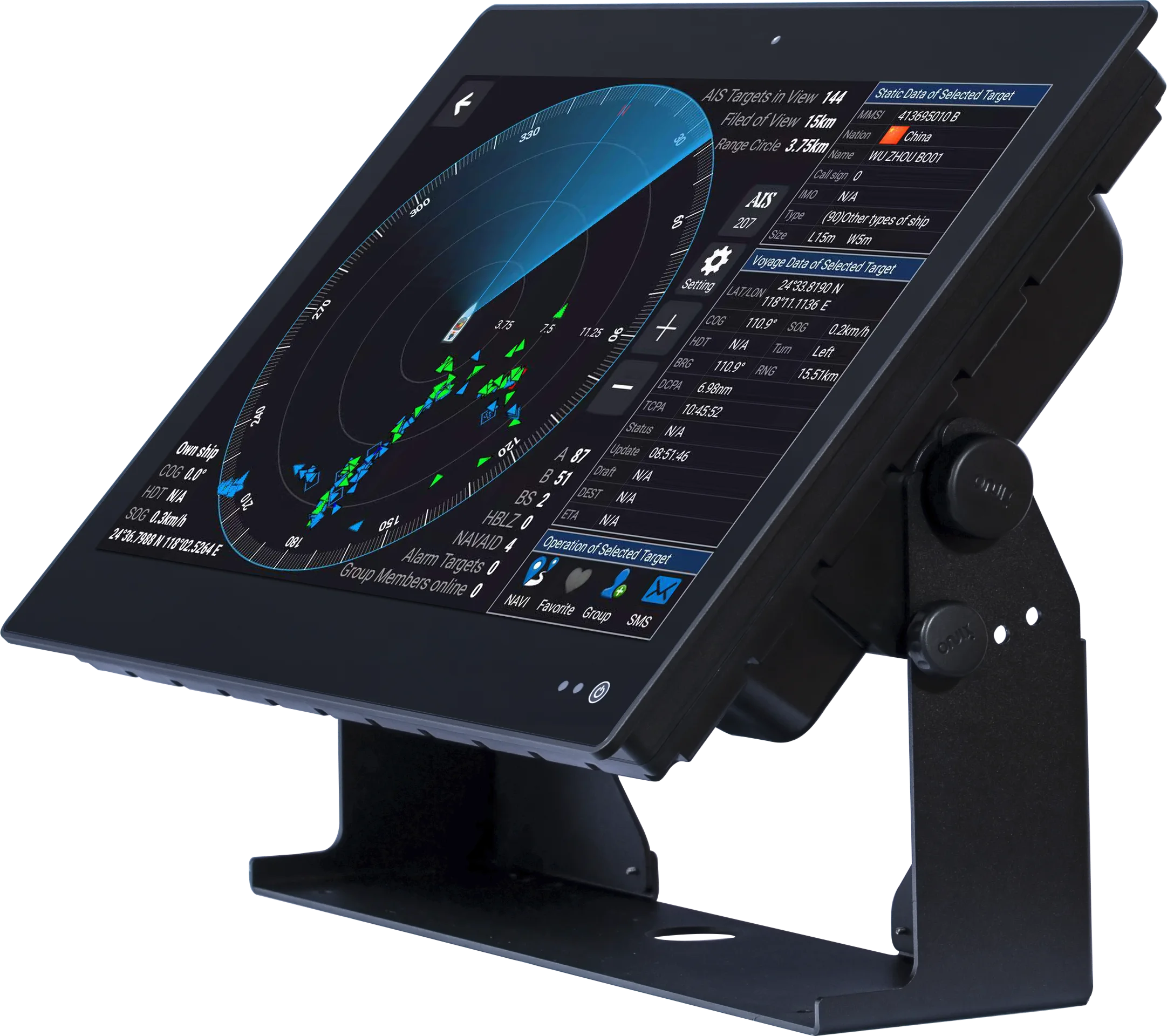 Marine Electronics XINUO Multi-touch Functional Display MFD 21.5 Touch Screen Marine AIS  Chart Plotter NMEA0183 NMEA2000