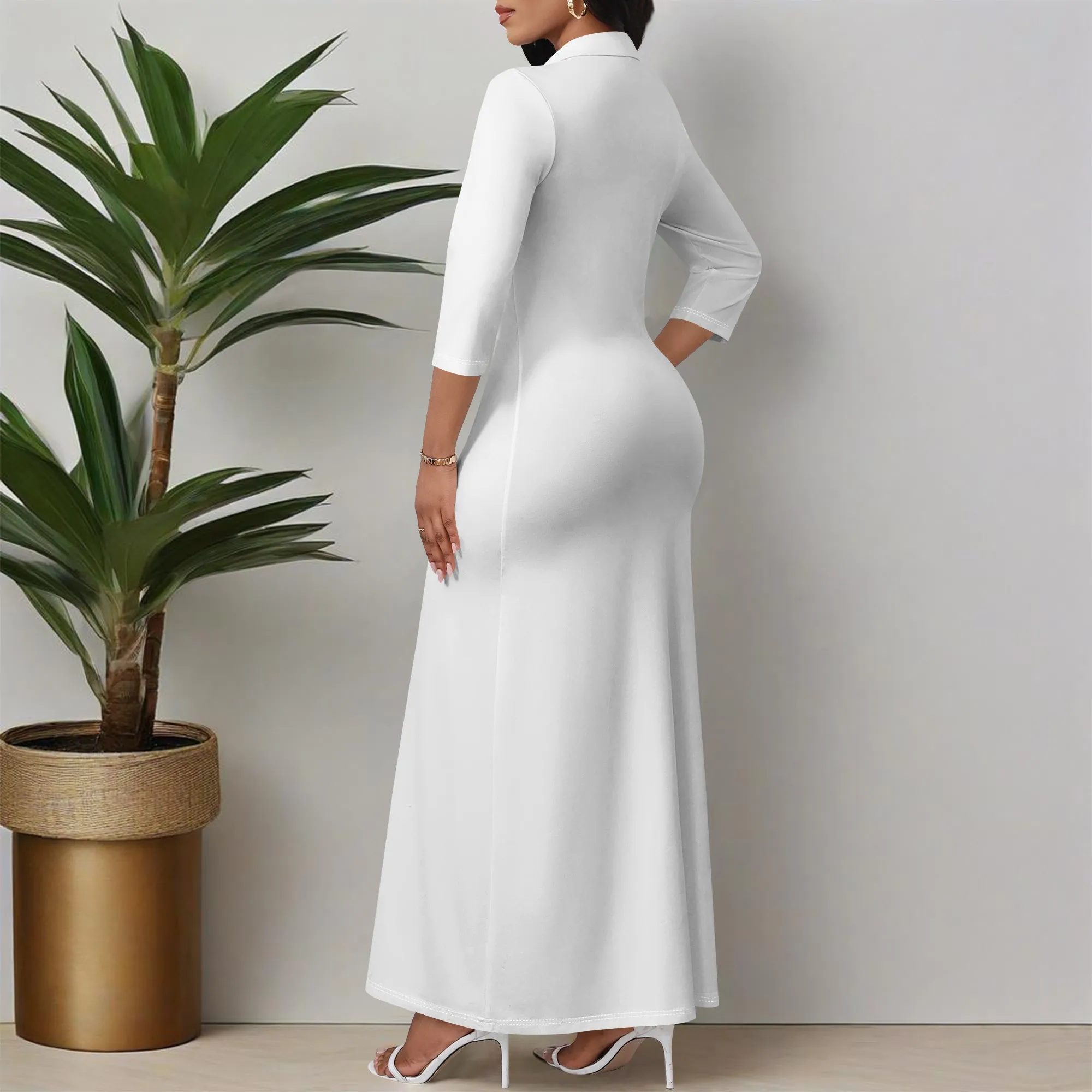 長袖セータードレスラップVネックセクシードレスカジュアルボディコンスリットカクテルパーティードレス