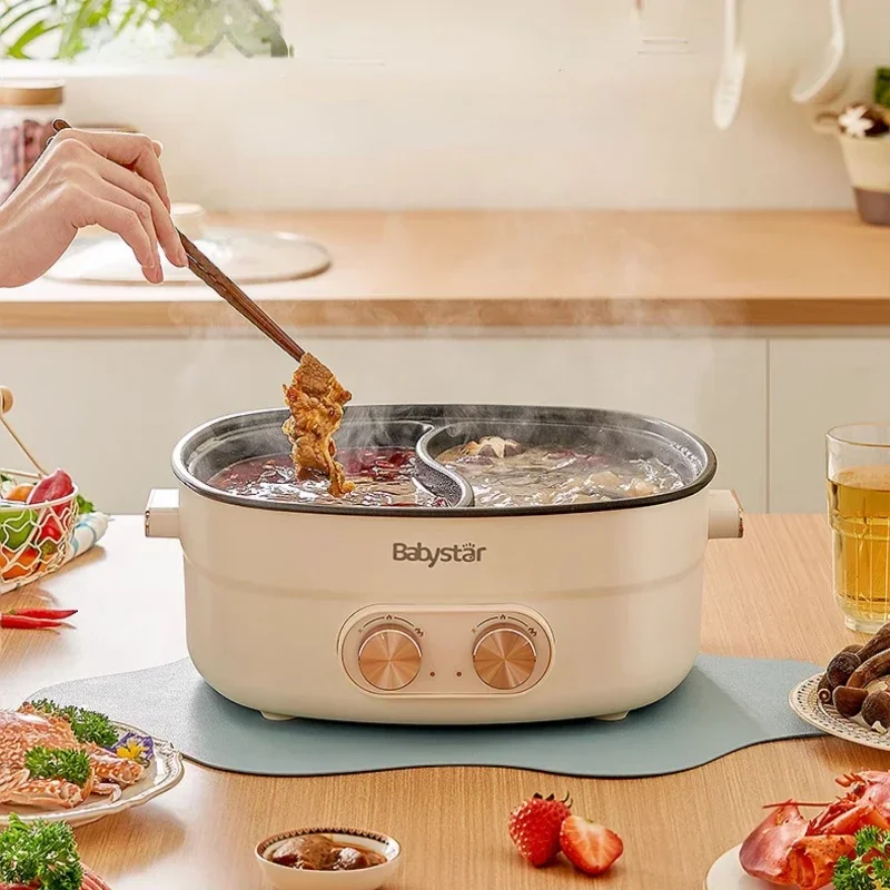 

Бытовая электрическая подогреватель еды с горячим горшком, электрическая перегородка-котел, контроль температуры, скорость кипячения, электрическая жаровня