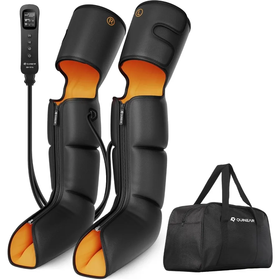 

Массажер для ног 3 в 1 с компрессионной терапией для улучшения кровообращения, облегчения боли и отеков, идеально подходит для икр, бедер и стопы M