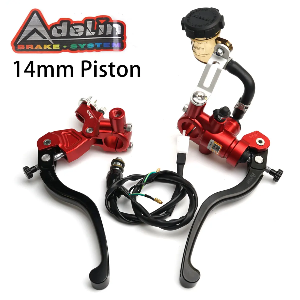 Zestaw Pompy Hamulcowej i Sprzęgła Radialnego Adelin z Dźwigniami i Uchwytami do Motocykli Honda Suzuki Yamaha Kawasaki oraz Elektrycznych Motocykli Terenowych